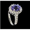 Image 4 : 1.80 ctw Tanzanite and Diamond Ring - 14KT White Gold