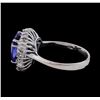 Image 3 : 3.03 ctw Tanzanite and Diamond Ring - 14KT White Gold