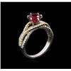 Image 3 : 1.73 ctw Ruby and Diamond Ring - 14KT Two-Tone Gold