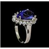 Image 4 : 4.81 ctw Tanzanite and Diamond Ring - 14KT White Gold