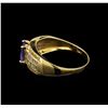 Image 3 : 14KT Yellow Gold 1.04 ctw Tanzanite and Diamond Ring