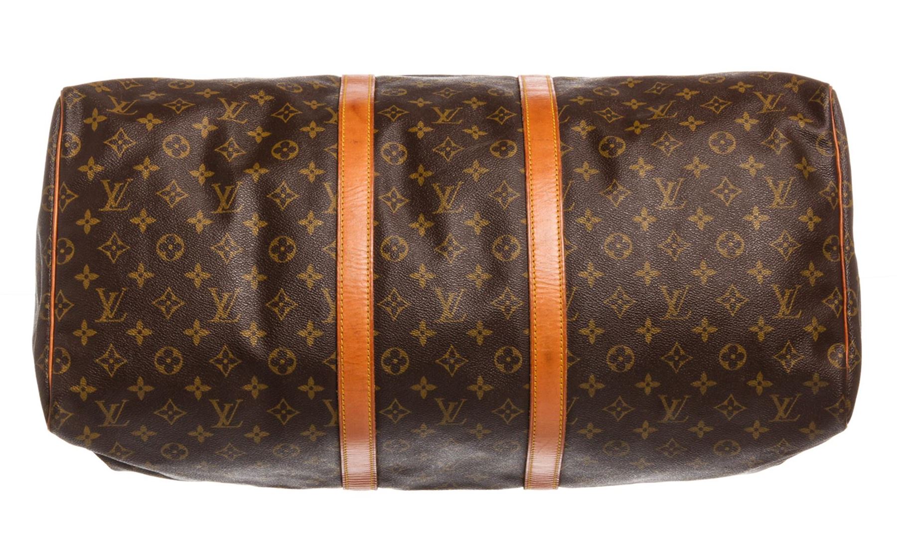 Louis Vuitton Monogram Canvas Leather Keepall 55 cm Duffle Bag Luggage