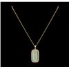 Image 1 : 16.45 ctw Opal and Diamond Pendant With Chain - 14KT Yellow Gold