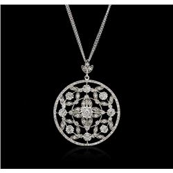 14KT White Gold 2.38 ctw Diamond Pendant With Chain