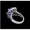 Image 4 : 6.05 ctw Tanzanite and Diamond Ring - 14KT White Gold