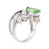 Image 3 : 2.23 Tsavorite and Diamond Ring - 14KT White Gold