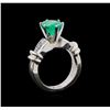 Image 4 : 2.60 ctw Emerald and Diamond Ring - Platinum