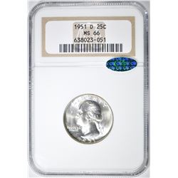 1951-D WASHINGTON QUARTER NGC MS-66 CAC