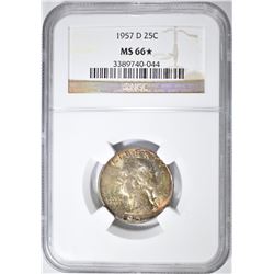 1957-D WASHINGTON QUARTER NGC MS-66*