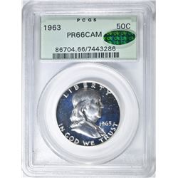 1963 FRANKLIN HALF PCGS PR-66 CAM CAC OGH