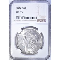 1887 MORGAN DOLLAR  NGC MS-63