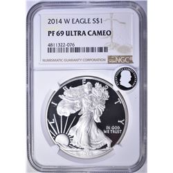 2014-W AMERICAN SILVER EAGLE, NGC PF69 ULTRA CAMEO