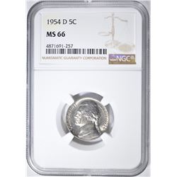 1954-D JEFFERSON NICKEL, NGC MS-66