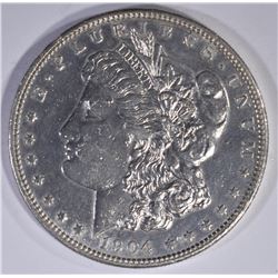 1904-S MORGAN DOLLAR  AU/BU