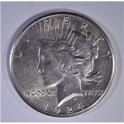 1924-S PEACE DOLLAR   AU/BU