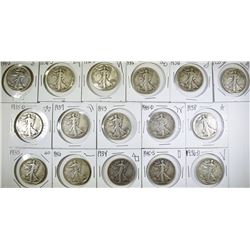 16 WALKING LIBERTY HALVES