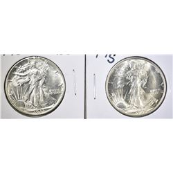 1943 & 45-S WALKING LIBERTY HALF DOLLARS: