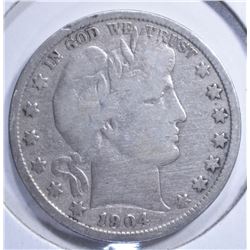 1904-S BARBER HALF DOLLAR VG