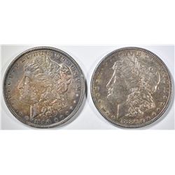 1890 & 86 MORGAN DOLLARS AU/BU TONED