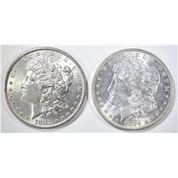 1882 & 1884-O  MORGAN DOLLARS, CH BU