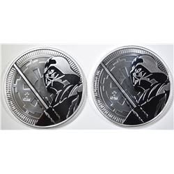 2-2018 NIUE 1oz SILVER DARTH VADER COINS