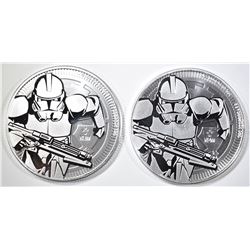 2-2019 NIUE 1oz SILVER CLONETROOPER COINS