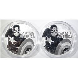 2-2019 TUVALU 1oz SILVER CAPTAIN AMERICA COINS