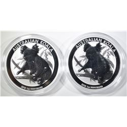 2-2018 AUSTRALIAN 1oz SILVER KOALA COINS