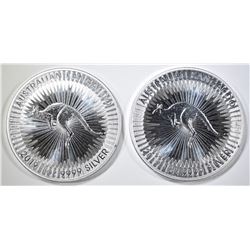 2-BU 2019 AUSTRALIAN 1oz SILVER KANGAROO COINS