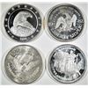 Image 1 : 4-DIFFERENT 1oz .999 SILVER ROUNDS