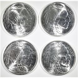 4-INDIAN/BUFFALO 1oz .999 SILVER ROUNDS