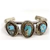 Image 1 : Vintage Navajo Sterling Turquoise Cuff Bracelet