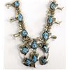 Image 1 : Navajo German Silver Turquoise Squash Necklace
