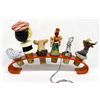 Image 2 : 6 Character Whiskey Cork Stoppers on Stand