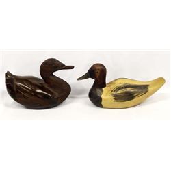 Pr Carved Wooden Ducks