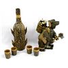 Image 2 : Dutch Wood Decanter with Matching Glasses & Bear