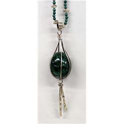 Sterling Malachite Pendant Necklace