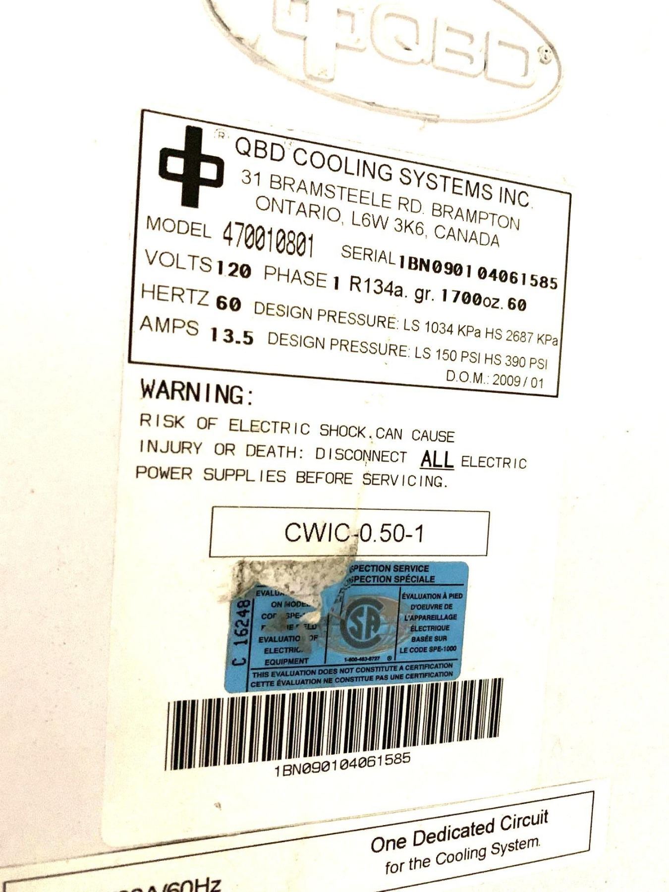 QBD Cooling Systems Solid Door WalkIn COOLER , 72 x 66 inches complete with 120V cooling unit model