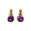 Image 1 : 3.10 ctw Amethyst and Diamond Earrings - 14KT Yellow Gold