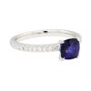 Image 1 : 1.08 ctw Sapphire and Diamond Ring - 18KT White Gold