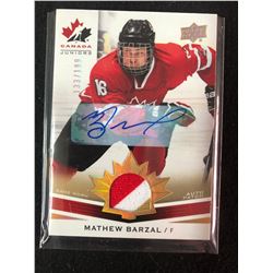2014 MATTHEW BARZAL UD TEAM CANADA JRS AUTOGRAPH GU PATCH (#133/199)