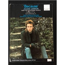 JULIAN LENNON "BECAUSE" SHEET MUSIC