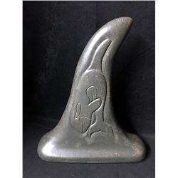 18" LARGE KILLER WHALE GRANITE STATUE