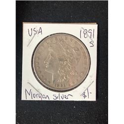 1891 USA MORGAN SILVER DOLLAR MINTED SAN FRANCISCO