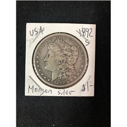 1892 USA MORGAN SILVER DOLLAR MINTED SAN FRANCISCO