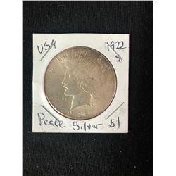 1922 USA SILVER PEACE DOLLAR MINTED SAN FRANCISCO
