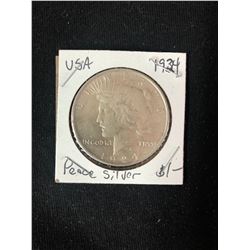 1924 USA SILVER PEACE DOLLAR