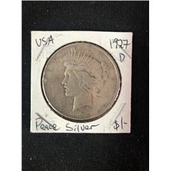 1927 USA SILVER PEACE DOLLAR MINTED DENVER