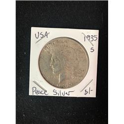 1935 USA SILVER PEACE DOLLAR MINTED SAN FRANCISCO