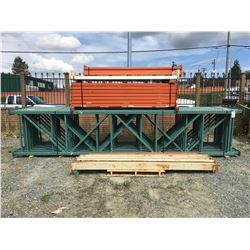 GROUP OF TEARDROP PALLET RACKING-UPRIGHTS AND BEAMS (ORANGE AND GREEN)
